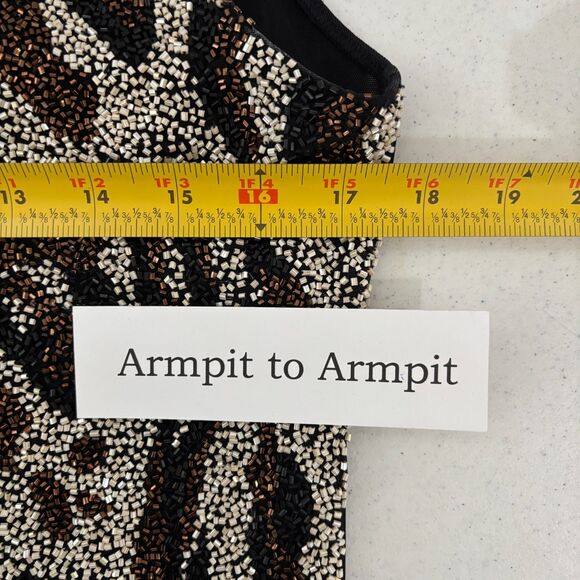 Cache Womens Y2K Beaded Top Large Black - Picture 5 of 6